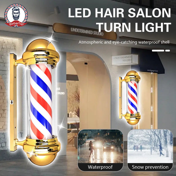 Cylindrical rotating light for beauty salon