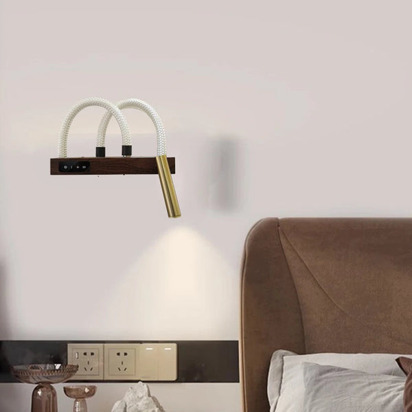 LED light with flexible curved rope