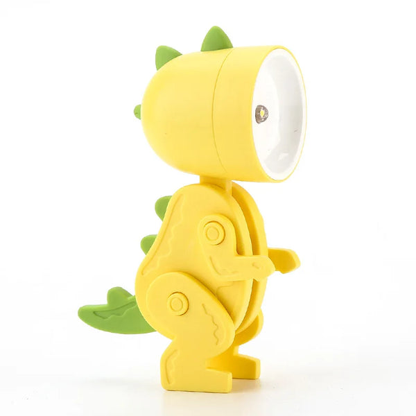 Cute Cartoon Mini Foldable Desk Lamp, Adjustable Angle, Dimmable, AAA Battery Powered, LED