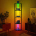 Corner shelf, bookcase with RGB LED lights