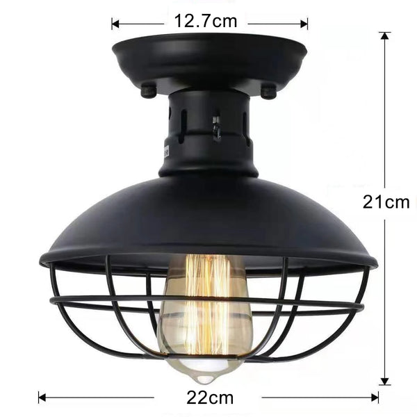 Retro Industrial Ceiling Light with Iron Bar β E27