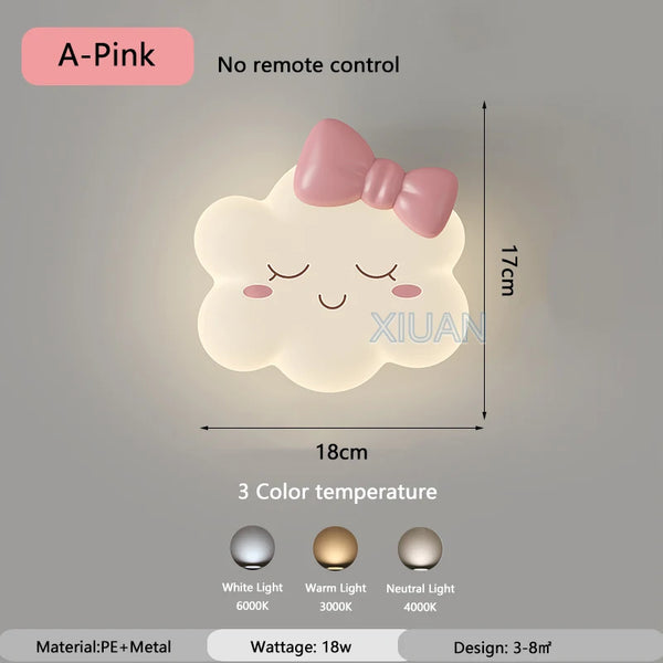 Fluffy Cloud Wall Lamps Yellow Pink Blue