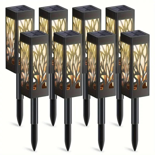 8 PACK Outdoor Upgraded Bright Solar Pathway Lights Bigger Size Decorative Garden Lighting For Outdoor Lawn Patio Pathway