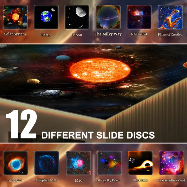 Galaxy Sky Astronaut Rocket Projector with 360° Rotation