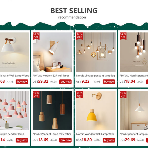 Nordic wooden LED wall lamp