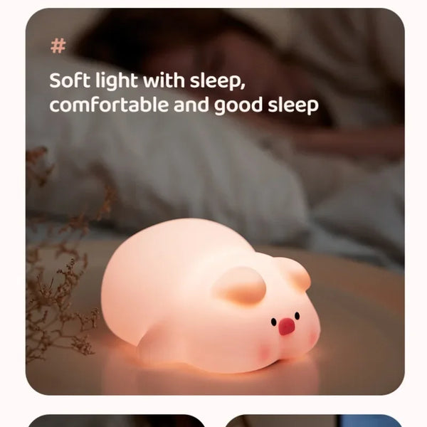 Pink Piggy Silicone Lamp