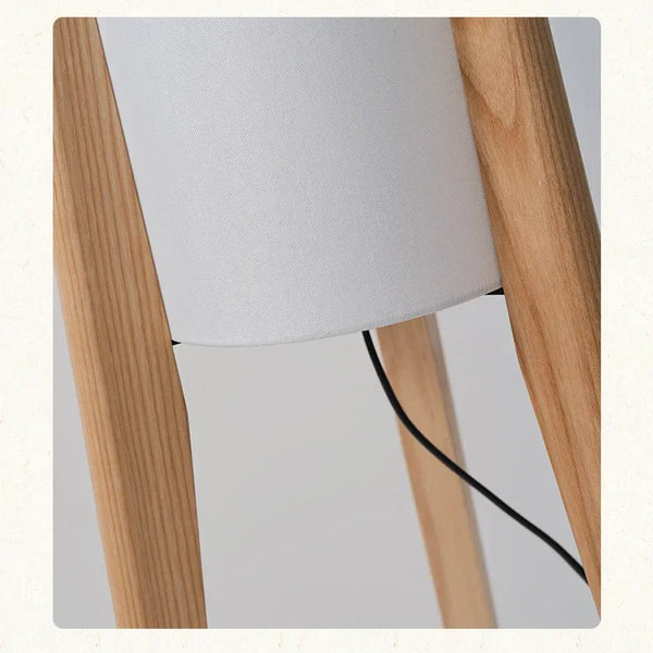 Japanese retro solid wood Wabi-sabi floor lamp