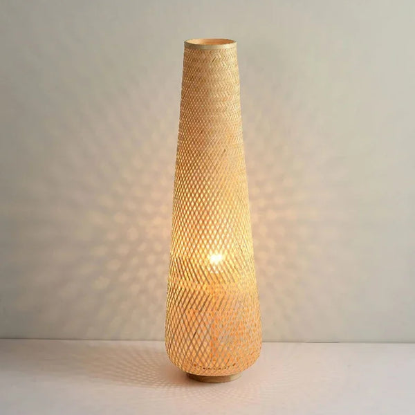 Japanese Wabi Sabi Style Floor Lamp Handmade Bamboo LED