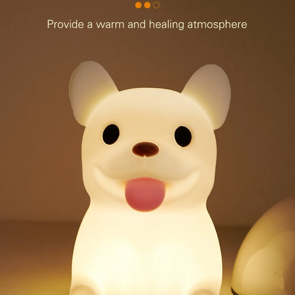 cute Bulldog silicone lamp