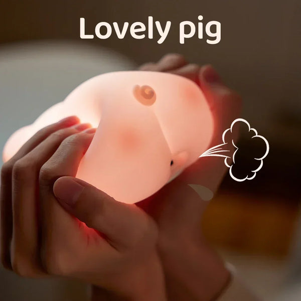 Pink Piggy Silicone Lamp