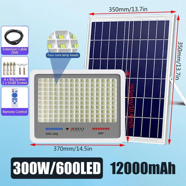 600LED Solar Motion Sensor Light β Super Bright, Waterproof Outdoor Spotlight for Garden & Yard