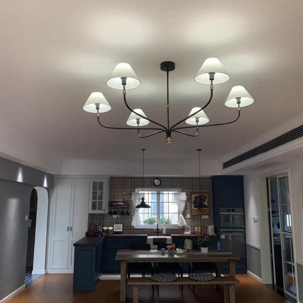 Decorative LED fabric ceiling light