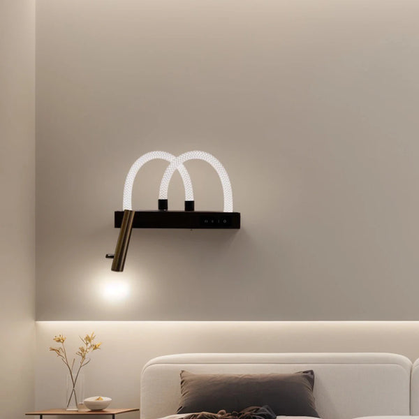 LED light with flexible curved rope