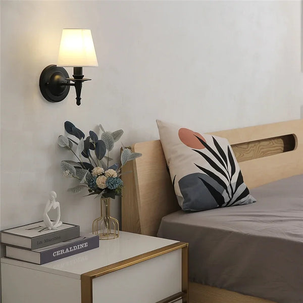 Linen wall lamp, Nordic lampshade