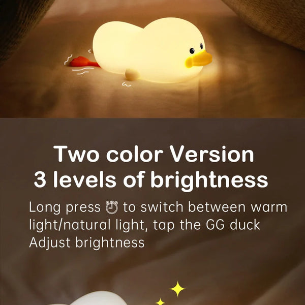 Cute silicone duck lamp