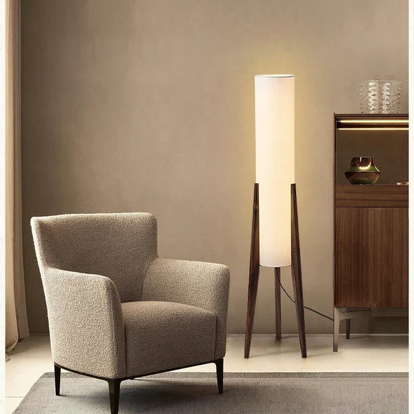 Japanese retro solid wood Wabi-sabi floor lamp
