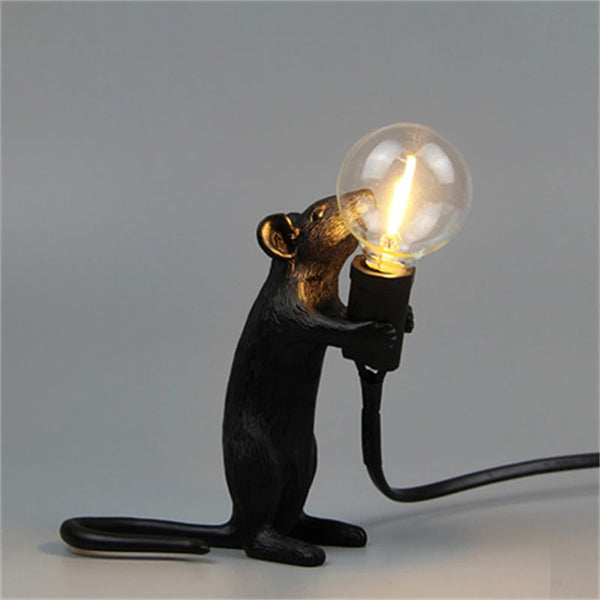 Modern resin LED table lamp with mouse animal