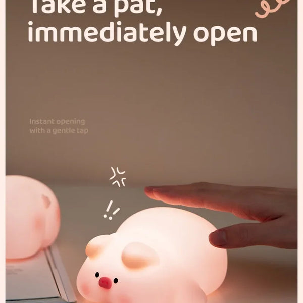 Pink Piggy Silicone Lamp