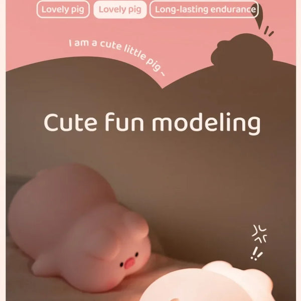 Pink Piggy Silicone Lamp