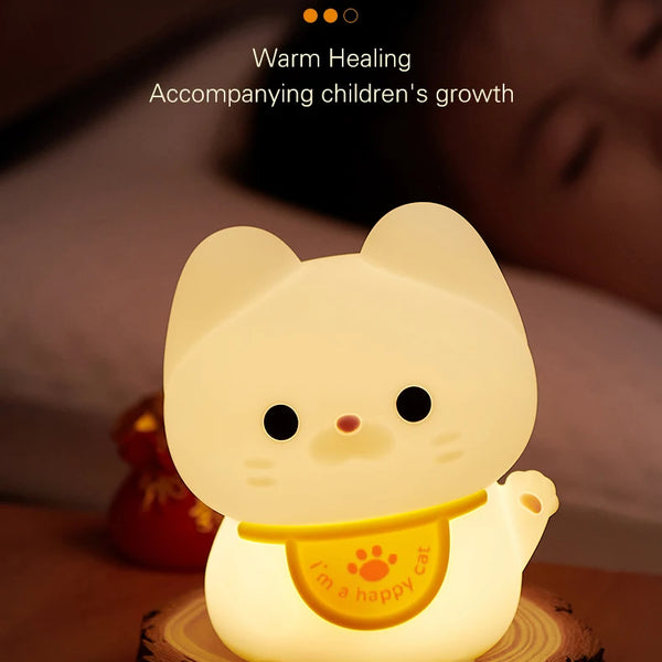 Cute silicone cat lamp