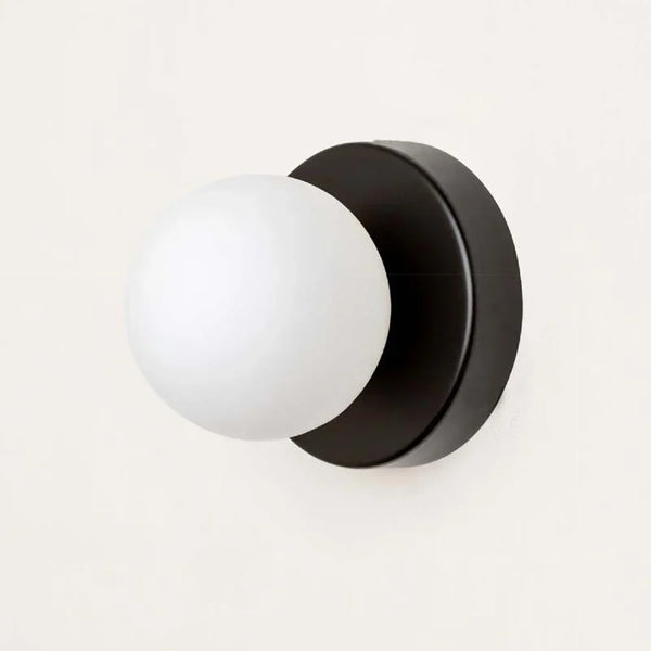 Nordic minimalist glass LED wall light with G9 base, orb style sconce