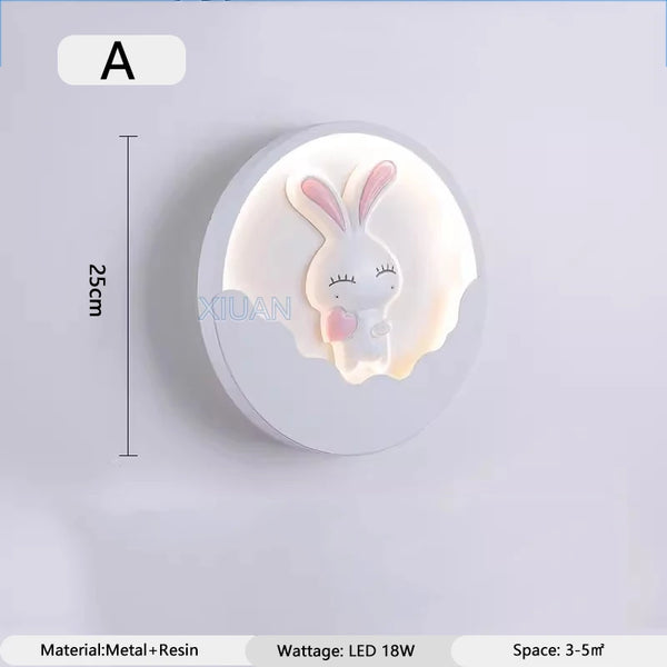 Cartoon Bear Rabbit Wall Lamps
