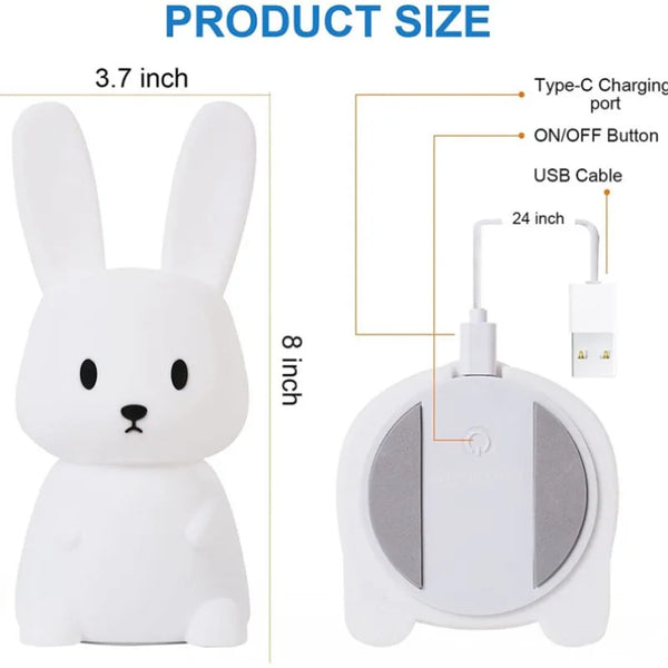 Cute silicone bunny lamp