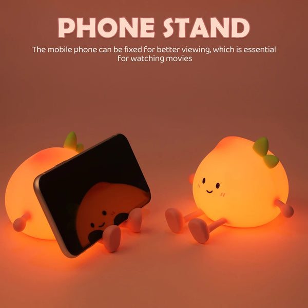cute peach shaped silicone lamp