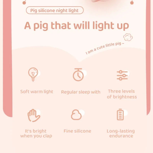 Pink Piggy Silicone Lamp