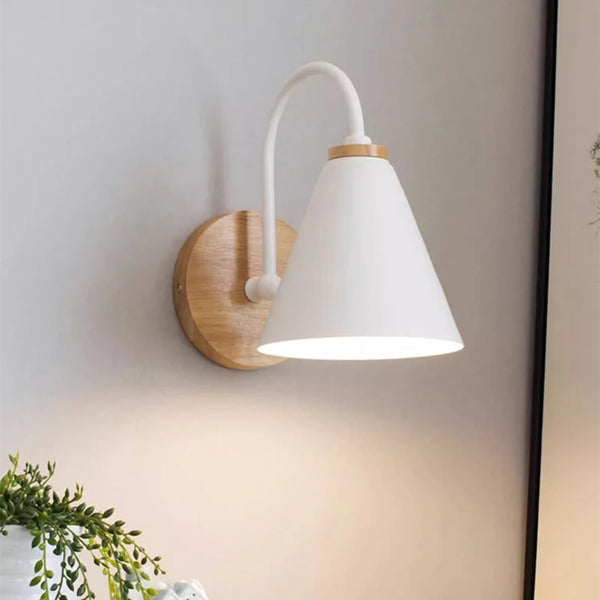 Nordic solid wood wall lamp