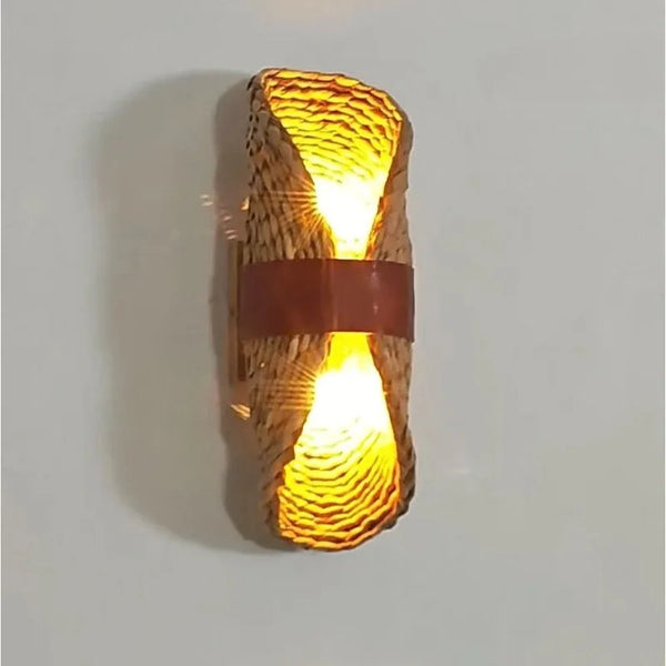 Retro Japanese rattan wall lamp, handmade accessory