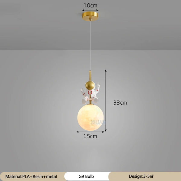 3D Moon Astronaut Pendant Light