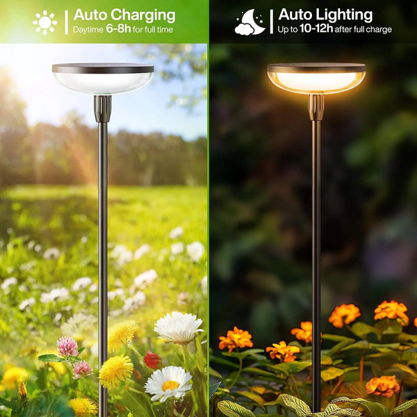 6Pack Solar Garden/Path Lights, 40Lumens, 14Hrs, 31" Tall, Auto On/Off for Yard/Patio/Path/Lawn