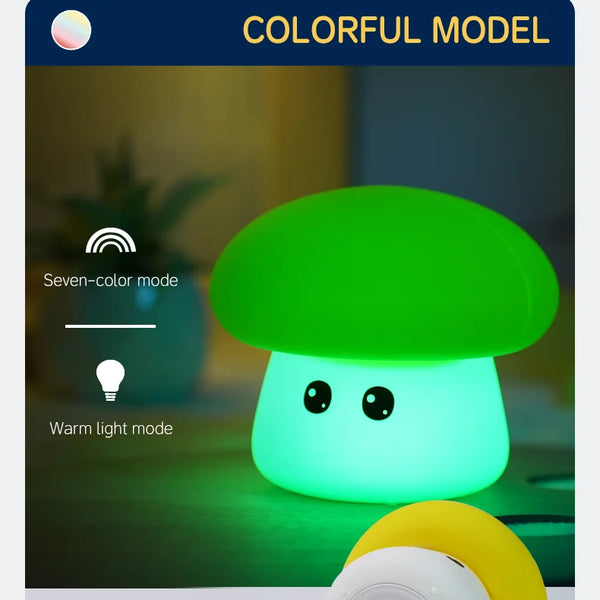 cute mushroom silicone lamp