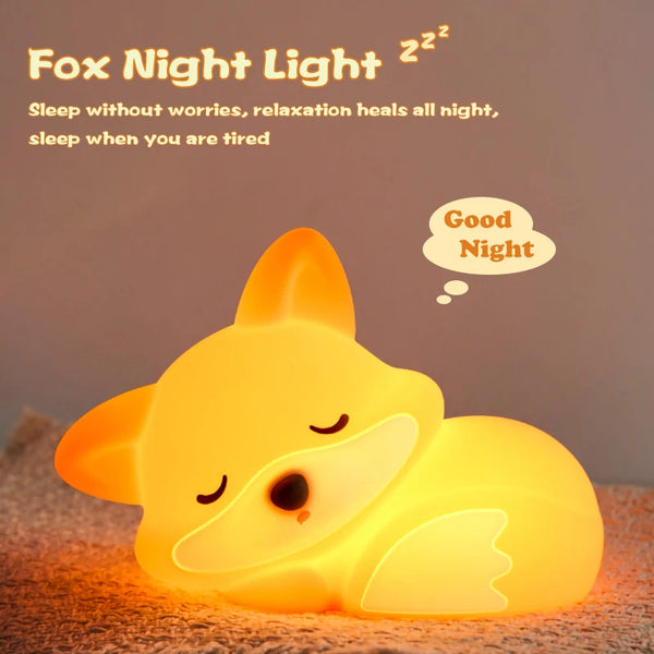 cute fox silicone lamp