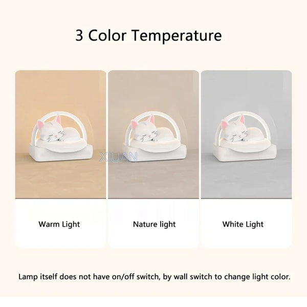 Bedside pendant lamp with cat lights