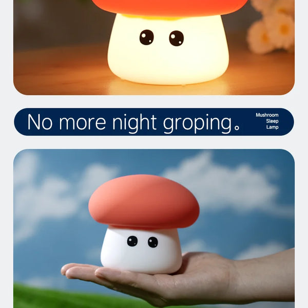 cute mushroom silicone lamp