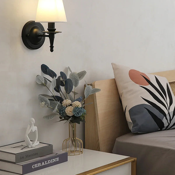 Linen wall lamp, Nordic lampshade