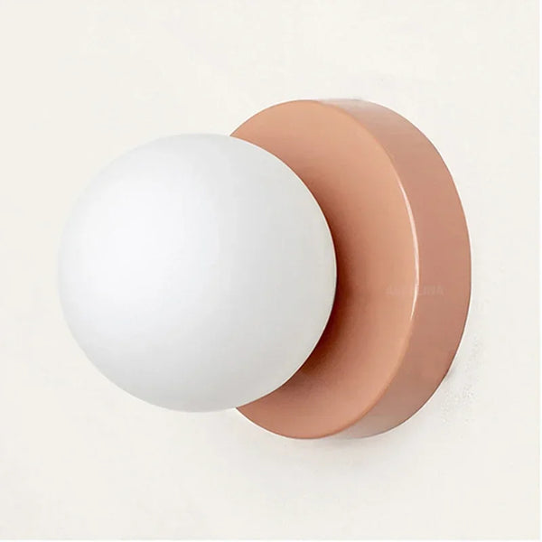 Nordic minimalist glass LED wall light with G9 base, orb style sconce