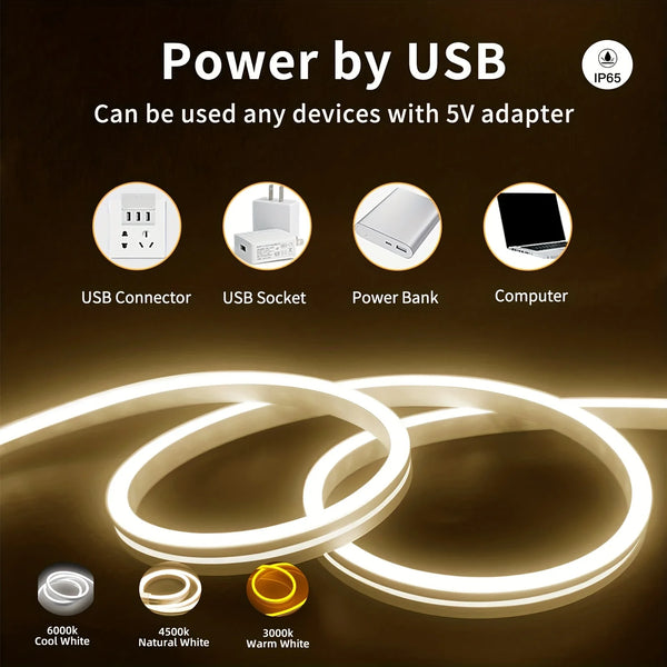 Neon LED Strip with Touch Sensor, USB DC 5V