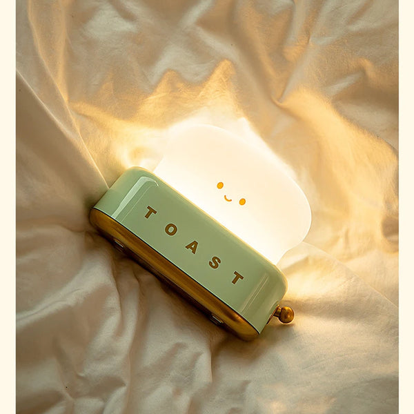 Portable LED Night Light with Timer and Cartoon Toast Bread