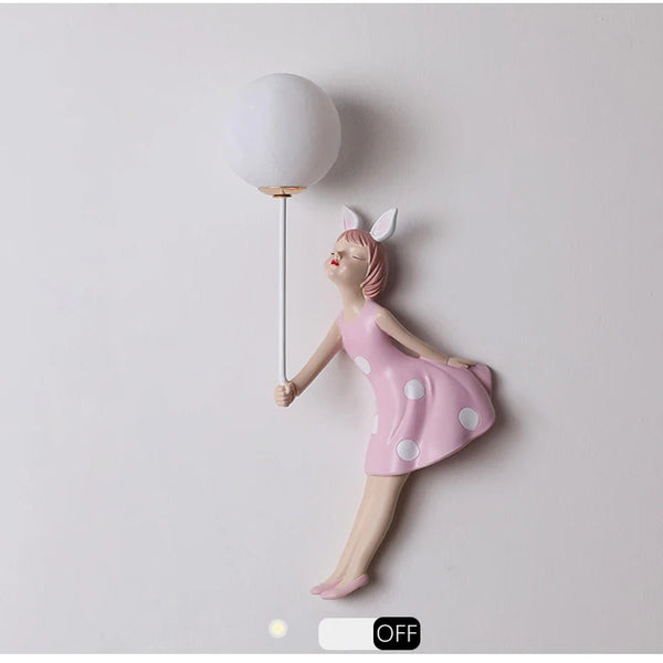 Cute pink ballerina wall lamps