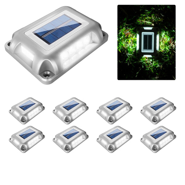 8PCS Solar Underground Deck Lights β IP65 Waterproof LED Spotlights for Garden, Lawn & Street Decor