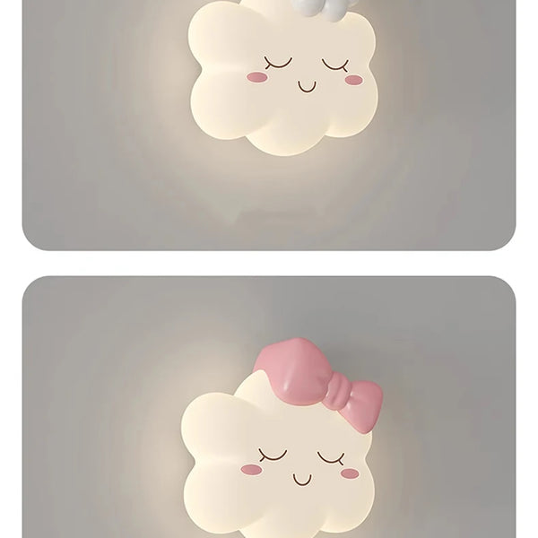 Fluffy Cloud Wall Lamps Yellow Pink Blue
