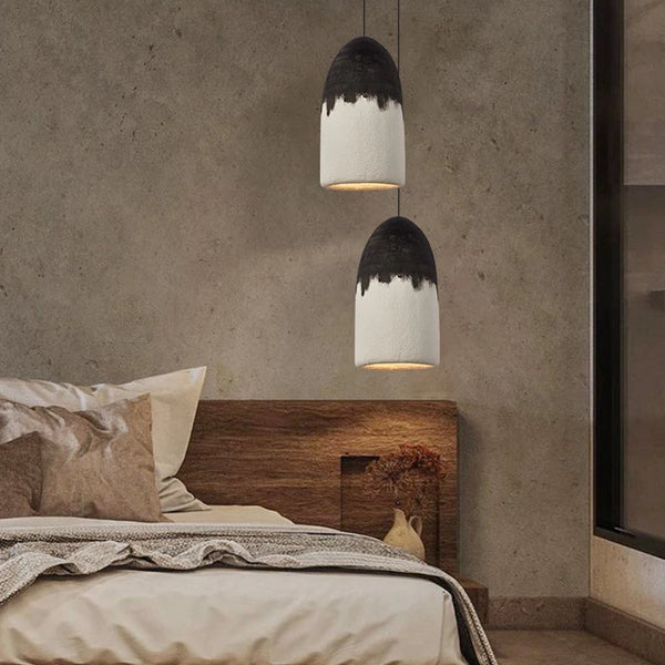 Modern black and white Wabi Sabi pendant light
