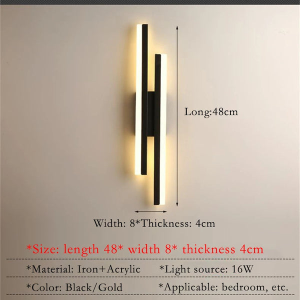 LED wall light for bedroom, sconces, acrylic lampshade