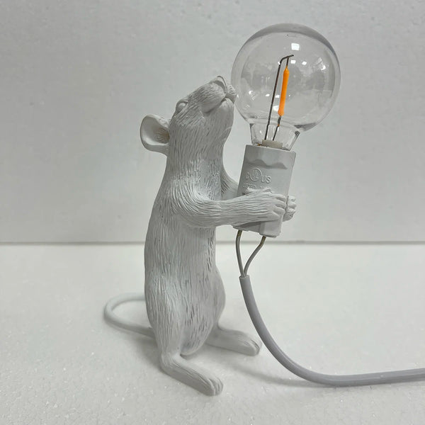 Modern resin LED table lamp with mouse animal