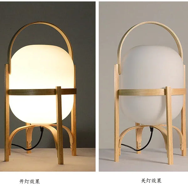 Simple wooden floor lamp for living room