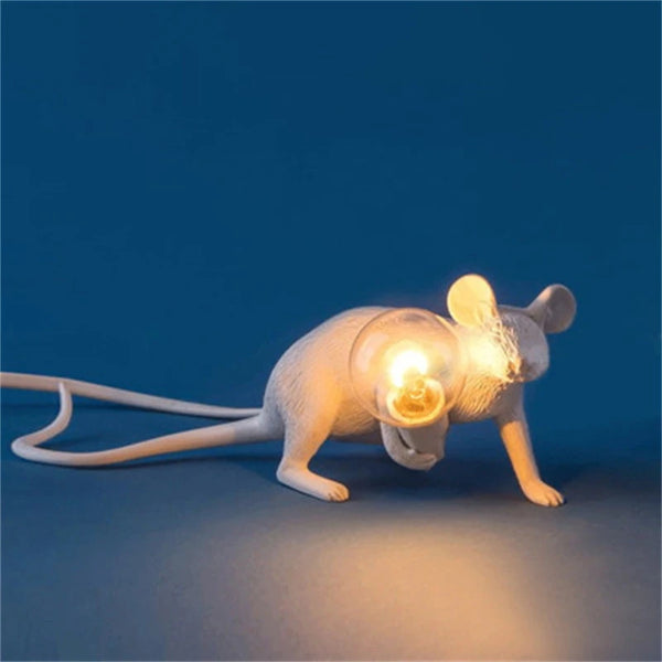 Modern resin LED table lamp with mouse animal