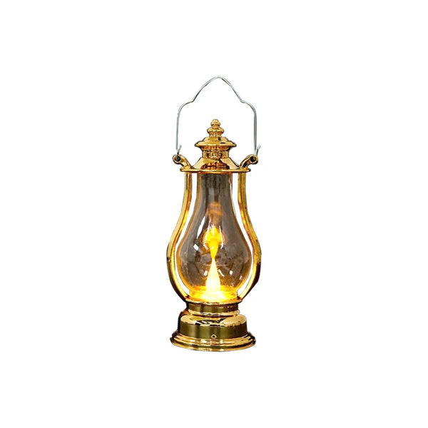 Portable LED Retro Small Oil Lamp Wind Light Kettle Electric Lamp Candle Decoration